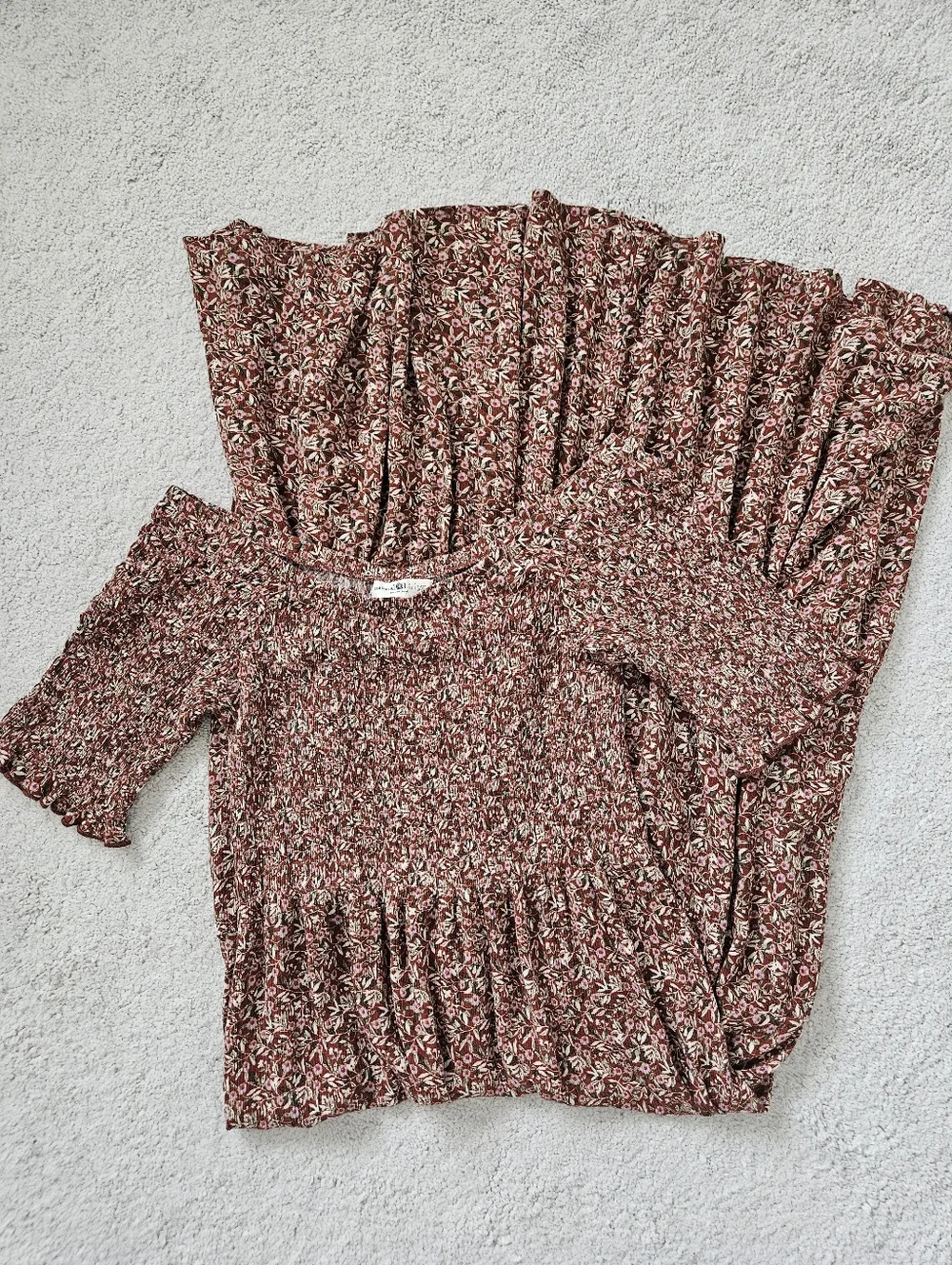 Natural Life | Floral Tiered Smocked Midi Long Dress Off The Shoulder Large / XL - Picture 5 of 7